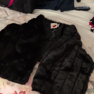 A. Brod Black Fur Coat